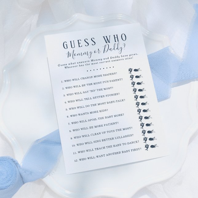 Invitación Adivina quién es el juego de Baby Shower | Whale B (Subido por el creador)