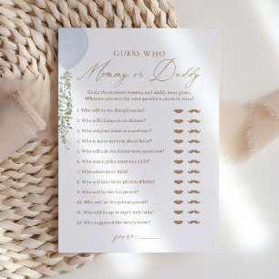 Invitación Adivina quién es la mami o papi en el juego de Bab