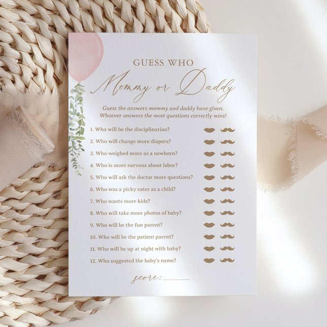 Invitación Adivina quién es la mami o papi en el juego de Bab (Subido por el creador)