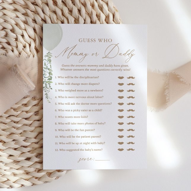 Invitación Adivina quién es la mami o papi en el juego de Bab (Subido por el creador)