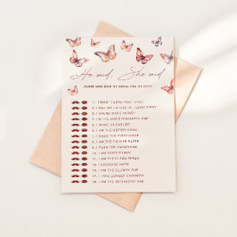 Invitación Adivina Quién Lo Dijo Boho Butterfly Bridal Shower