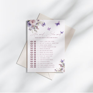Invitación Adivina Quién Lo Dijo Lluvia de Novia Mariposa Mal