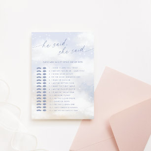 Invitación Adivina quién lo dijo Nube 9 juego de ducha de nov