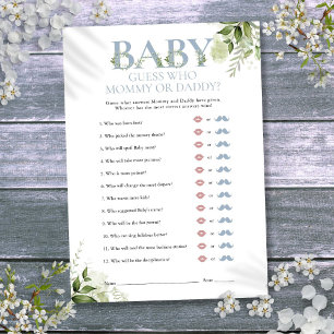 Invitación Adivina Quién Mamma Pappa Jardinería Juego de Baby