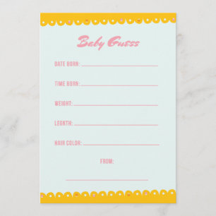 Invitación Adivinación de Baby Shower rosa