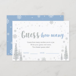 Invitación Adivinar cuántos | Winter Blue Baby Shower Game In