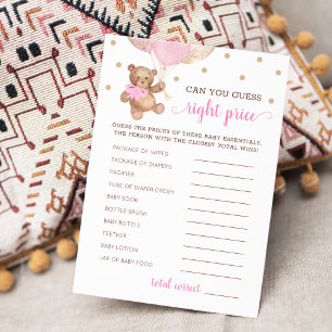 Invitación Adivinar juego de precio correcto Baby Shower Tedd