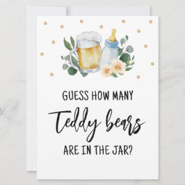 Invitación Adivinen Cuántos Juguetes De Rótulo De Teddy Bears