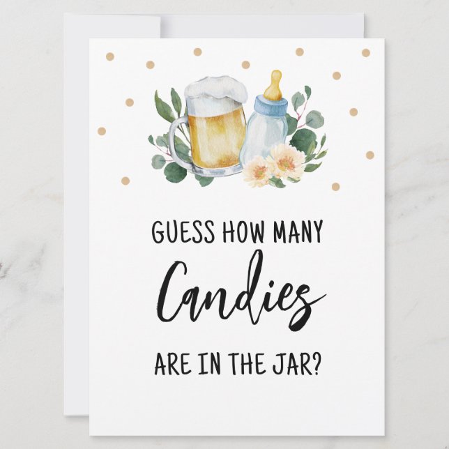 Invitación Adivinen Cuántos Rótulos De Candies El Bebé Está P (Anverso)
