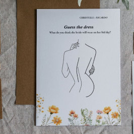 Invitación Adivinen el juego de la ducha de novia vestido de