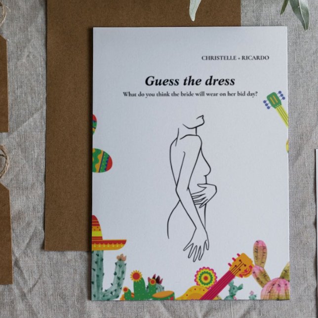 Invitación Adivinen el juego de la ducha de novia vestido de  (Subido por el creador)