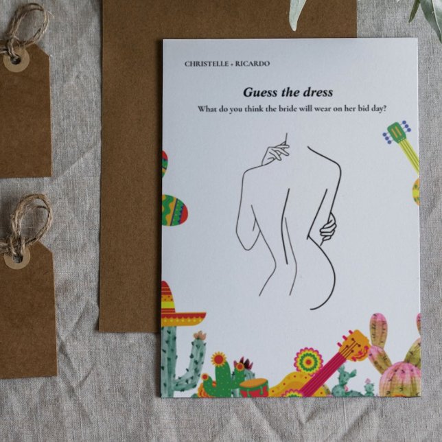 Invitación Adivinen el juego de la ducha de novia vestido de  (Subido por el creador)