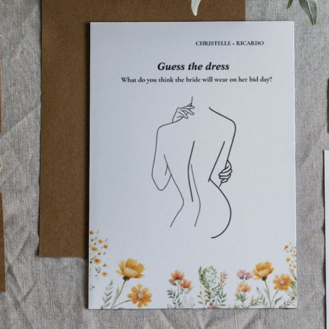 Invitación Adivinen el juego de la ducha de novia vestido de  (Subido por el creador)