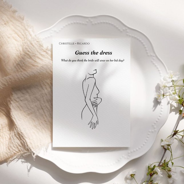 Invitación Adivinen el juego de la ducha de novia vestido de  (Subido por el creador)