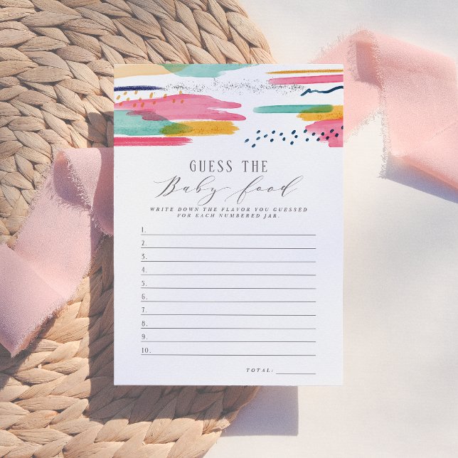 Invitación Adivinen La Comida Del Bebé | Rosa y azul abstract (Subido por el creador)