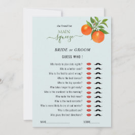 Invitación Adivinen quién es el juego "Main Squeeze" de ducha