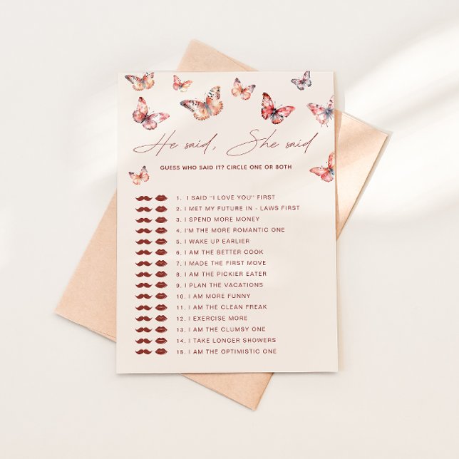 Invitación Adivinen Quién Lo Dijo Boho Butterfly Brily Shower (Subido por el creador)