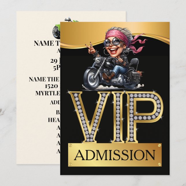 Invitación Admisión VIP del FIESTA BIKER (Anverso / Reverso)