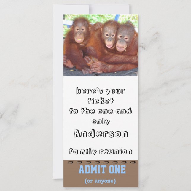 Invitación Admite billete de reunión familiar uno (Anverso)