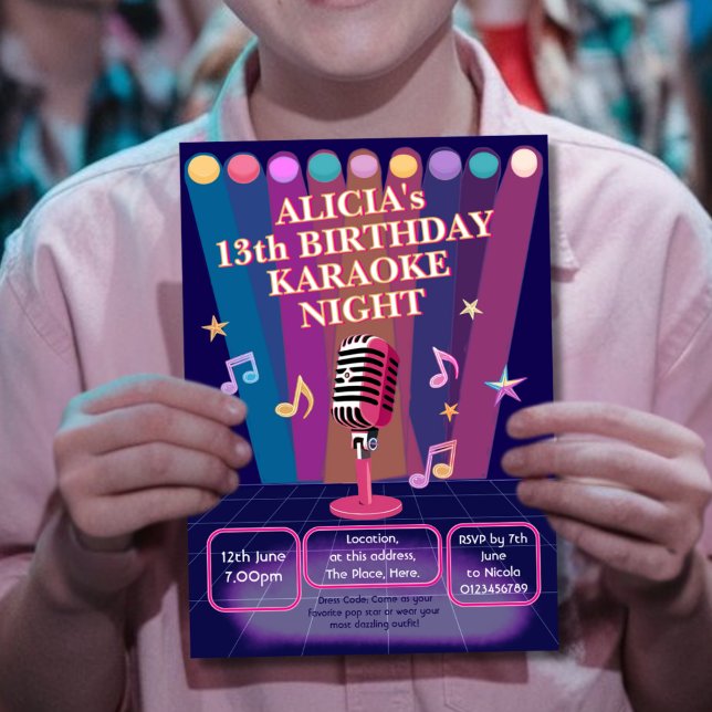 Invitación Adolescente adolescente de fiesta nocturno de Kara (Subido por el creador)