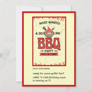 Invitación adolescente Bruh bbq grillin cumpleaños divertido