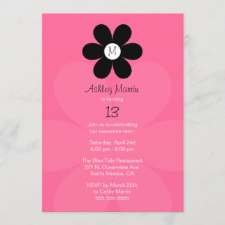 Invitación adolescente de la fiesta de cumpleaños