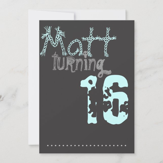 Invitación adolescente del cumpleaños de la (Anverso)