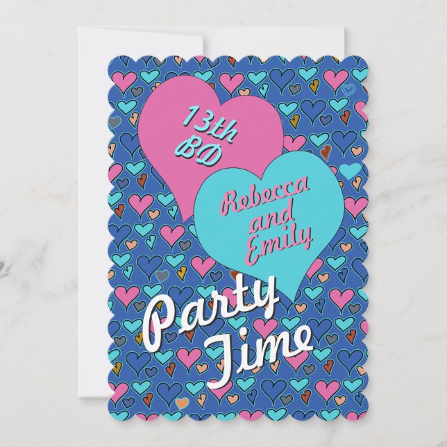 Invitación adolescente del personalizado de los (Anverso)