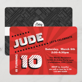 Invitación Adolescente/Tween Graffiti Wall Birthday Boy Fiest