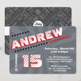 Invitación Adolescente/Tween Graffiti Wall Birthday Boy Fiest