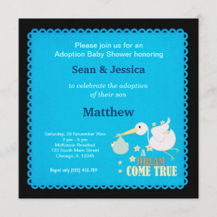 Invitación Adopción de Baby Shower Boy