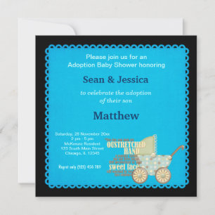 Invitación Adopción de Baby Shower Boy