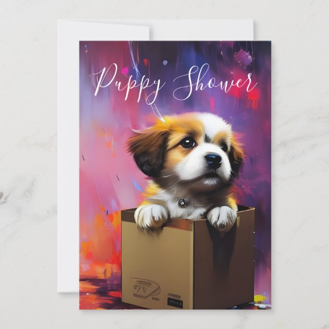 Invitación Adopción personalizada de perro con ducha de pipa (Anverso)