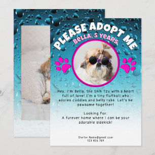 Invitación Adopta a mi perro personalizado 2 foto refugio res