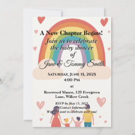 Invitación Adoption Rainbow Baby Shower