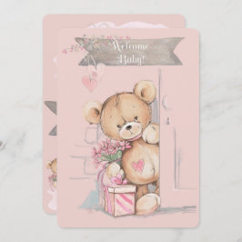 Invitación Adorable acuarela Teddy Bear Baby Shower