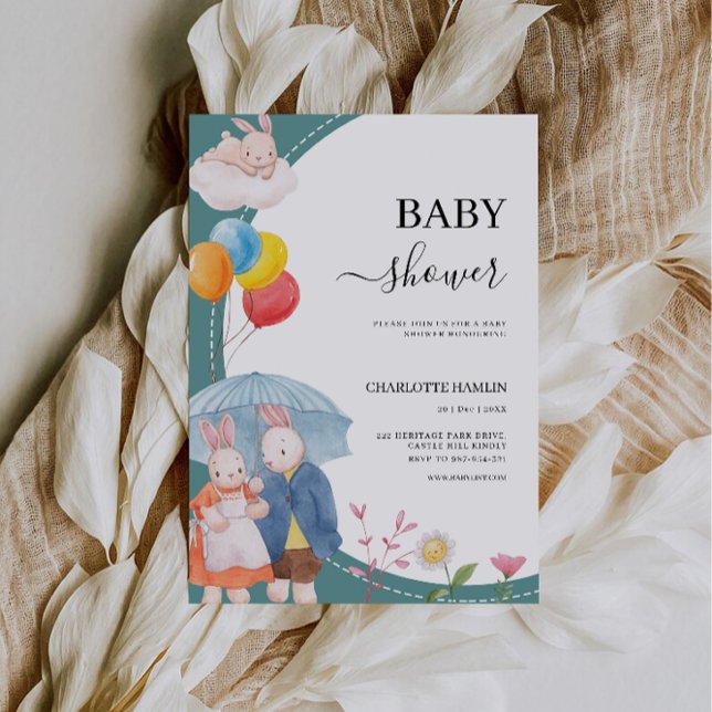 Invitación Adorable Animals Baby Shower (Adorable Animals Baby Shower Invitation)