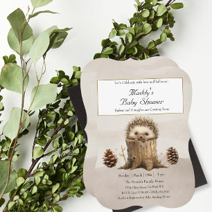 Invitación Adorable Bebé Cute Hedgehog Baby Shower