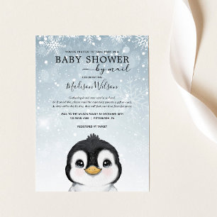 Invitación Adorable bebe de invierno pingüino en Baby Shower 