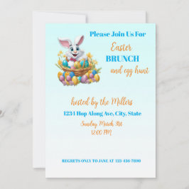 Invitación 🐇 Adorable Bunny Easter Brunch & Egg Hunt