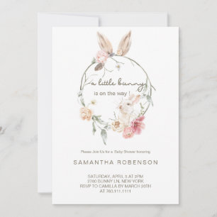 Invitación Adorable Bunny Rabbit Baby Shower