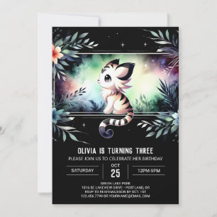Invitación Adorable Castle Tiger Birday