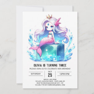 Invitación Adorable cumpleaños de la sirena del Boho