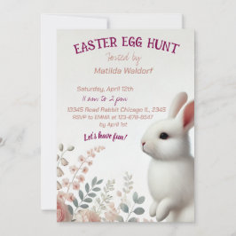 Invitación adorable de caza de huevos de Pascua co