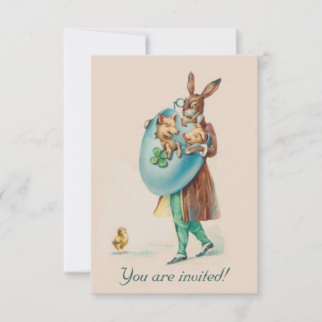 Invitación adorable del fiesta de Pascua del (Anverso)
