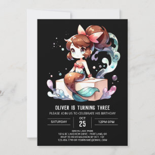 Invitación Adorable Dreamy Mermaid Cumpleaños