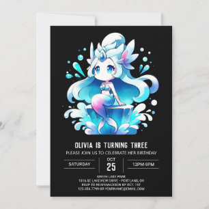 Invitación Adorable Dreamy Mermaid Cumpleaños