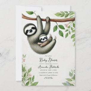 Invitación Adorable ducha de bebé de perezoso colgante
