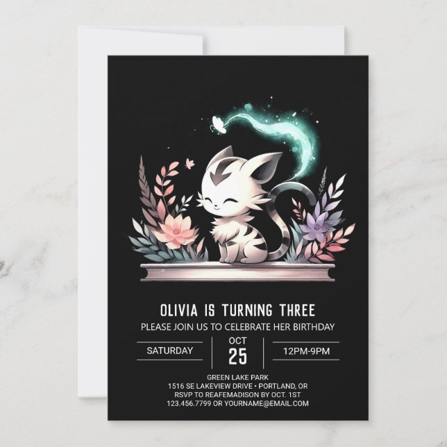 Invitación Adorable dulce Tigre Cumpleaños (Anverso)