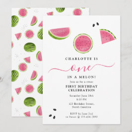 Invitación Adorable en una sandía melónica Cumpleaños